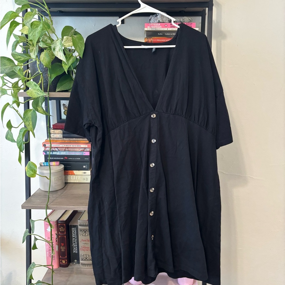 ASOS Curve Black Button-Down Dress